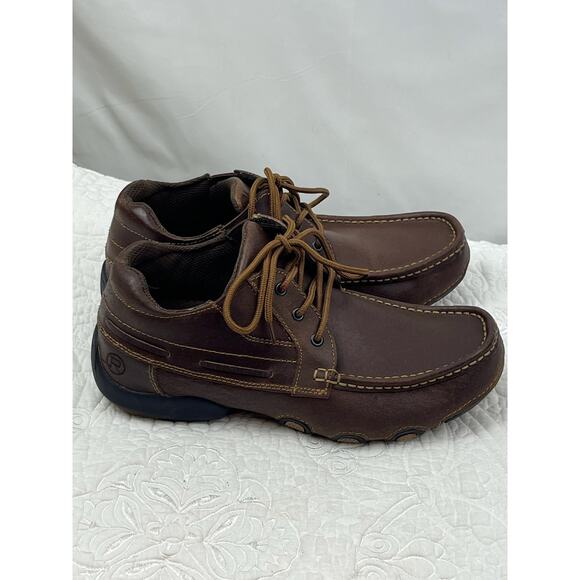 Roper Men\'s Size 8 Brown Leather Lace-Up Shoes – Casual & Dress Comfortable